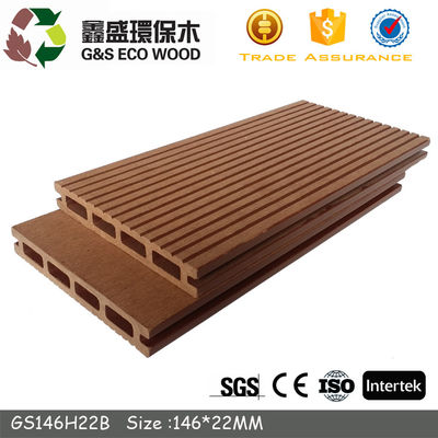 157 X 22mm Park WPC İçi Boş Zemin Kaplaması Dayanıklı Hdpe Güverte Panoları