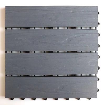 WPC HDPE Diy Kilitli Güverte Fayans Döşeme WPC Ahşap Plastik Kompozit Zemin Kaplaması